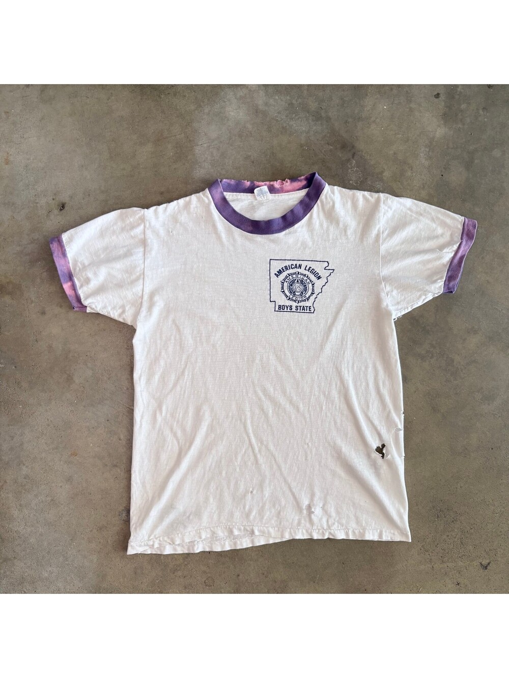 Vtg American Legion Boys State Sz M Cotton Ringer T-Shirt